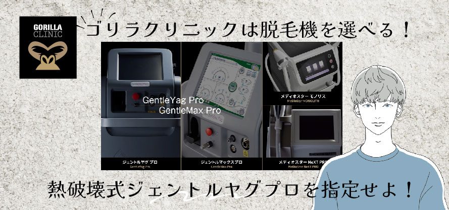 ゴリラクリニック東京はジェントルマックスプロ指定可。